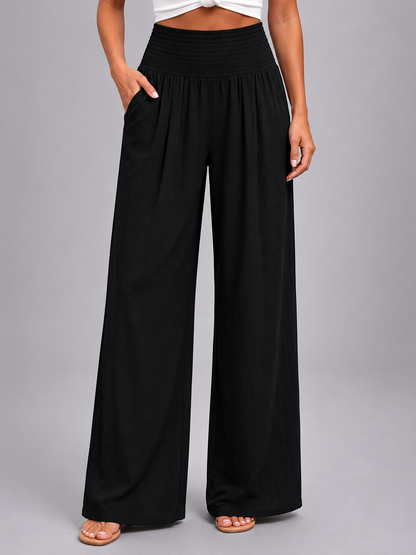 Talitha | Women's Linen Look Wide Leg Trousers