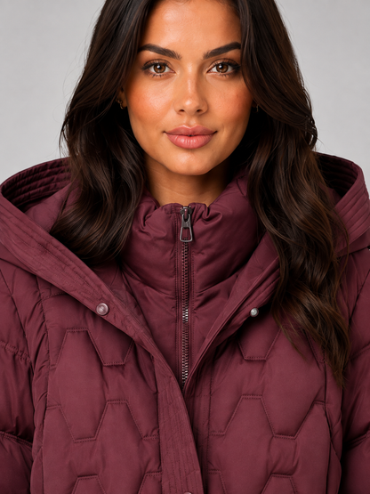 Azalea | Women's Long Hooded Quilted Puffer Jacket