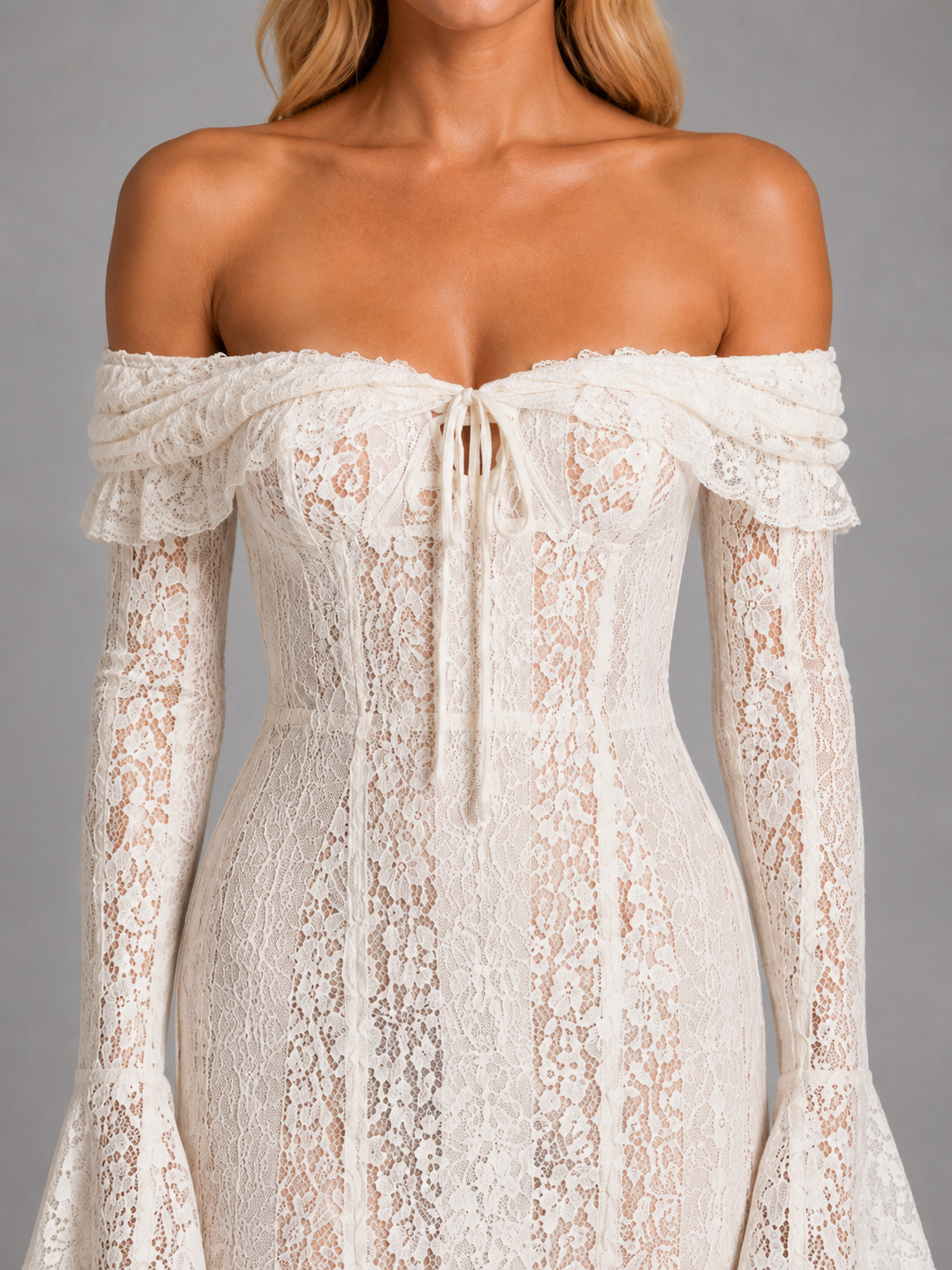 Isolde | Women's Off-Shoulder Lace Maxi Dress