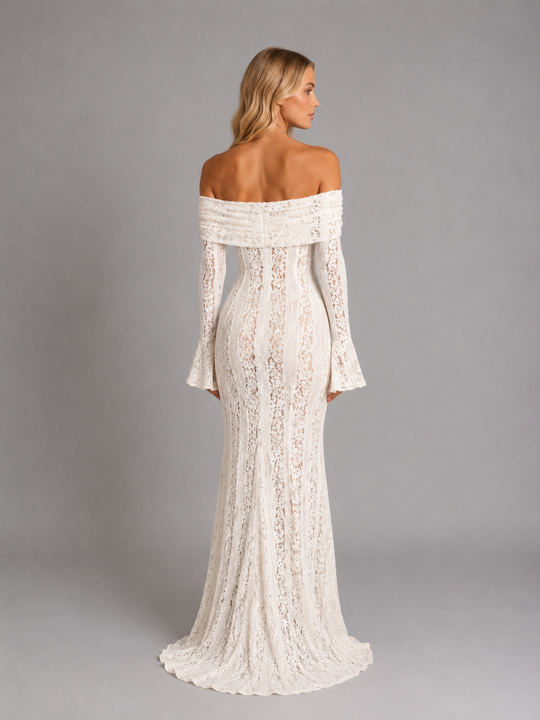 Isolde | Women's Off-Shoulder Lace Maxi Dress