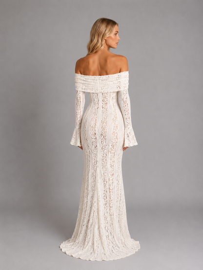 Isolde | Women's Off-Shoulder Lace Maxi Dress