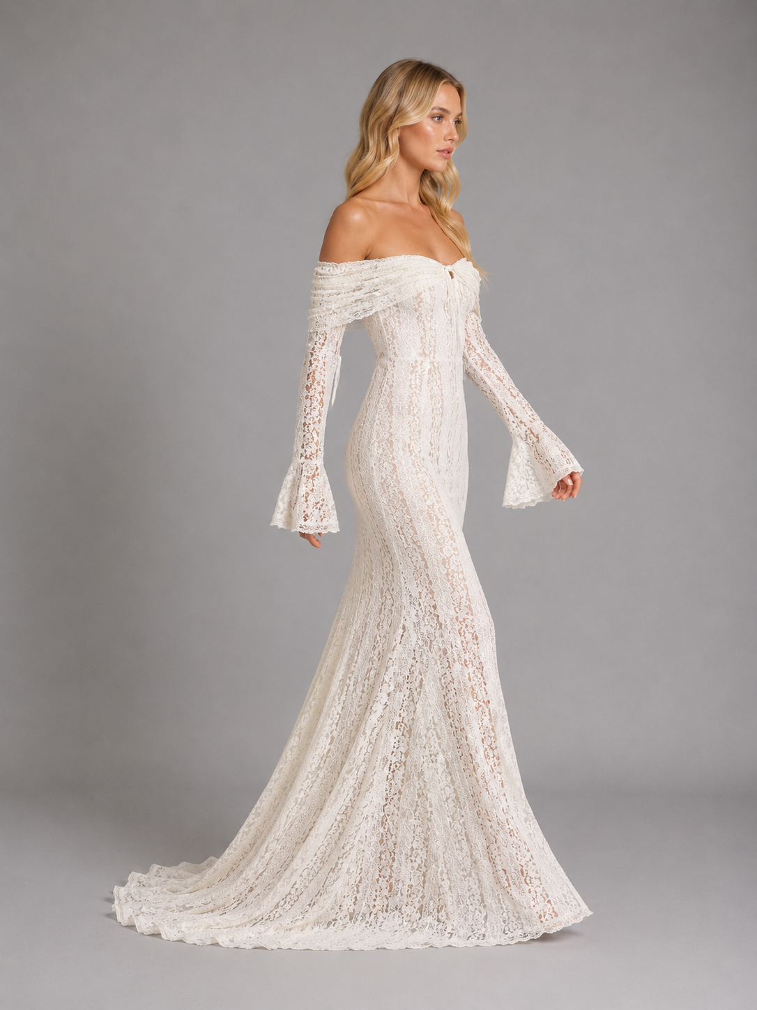 Isolde | Women's Off-Shoulder Lace Maxi Dress