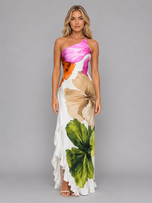 Delilah | Women's One-Shoulder Floral Maxi Dress