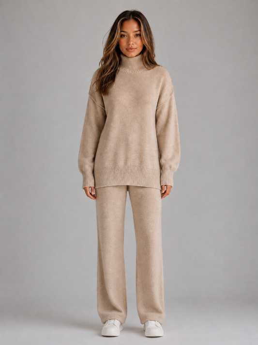 Elysia | Women's Roll Neck Knitted Lounge Set