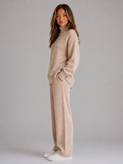 Elysia | Women's Roll Neck Knitted Lounge Set