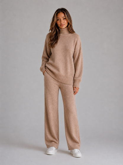 Elysia | Women's Roll Neck Knitted Lounge Set