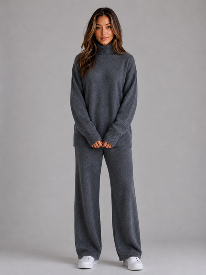 Elysia | Women's Roll Neck Knitted Lounge Set
