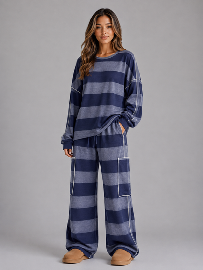 Edeline | Women's Oversized Striped Lounge Set