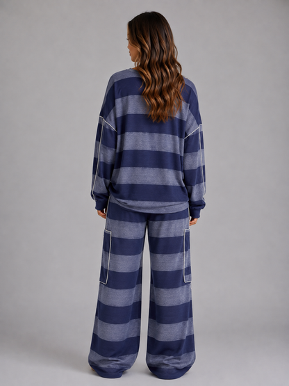 Edeline | Women's Oversized Striped Lounge Set