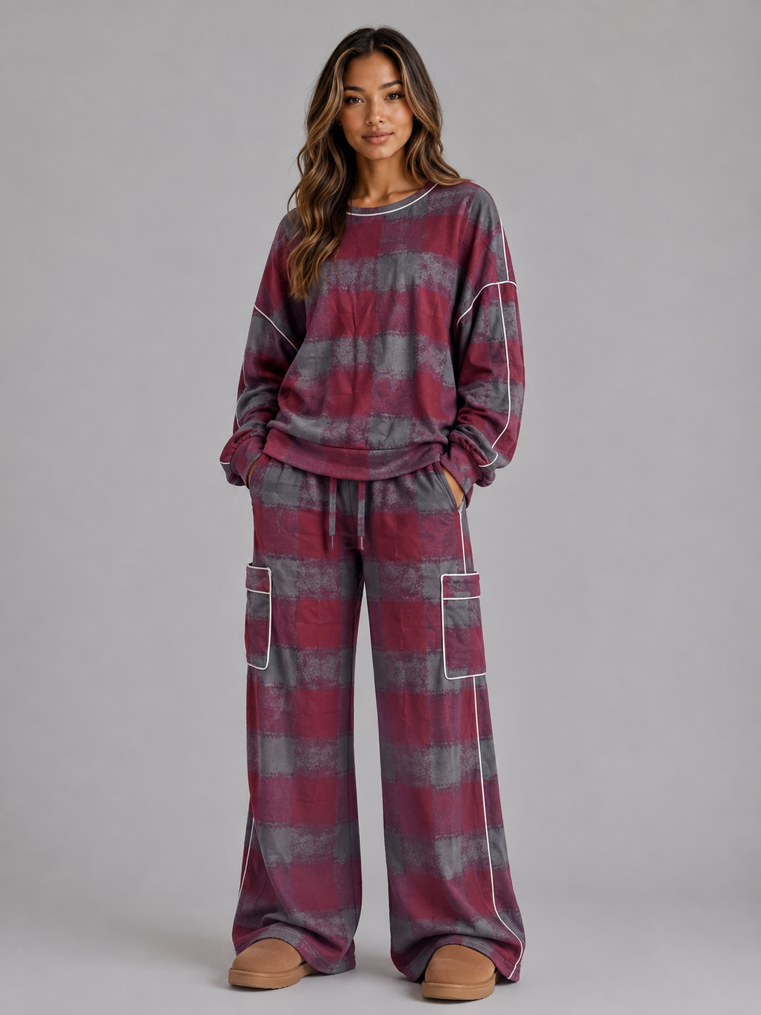Edeline | Women's Oversized Striped Lounge Set