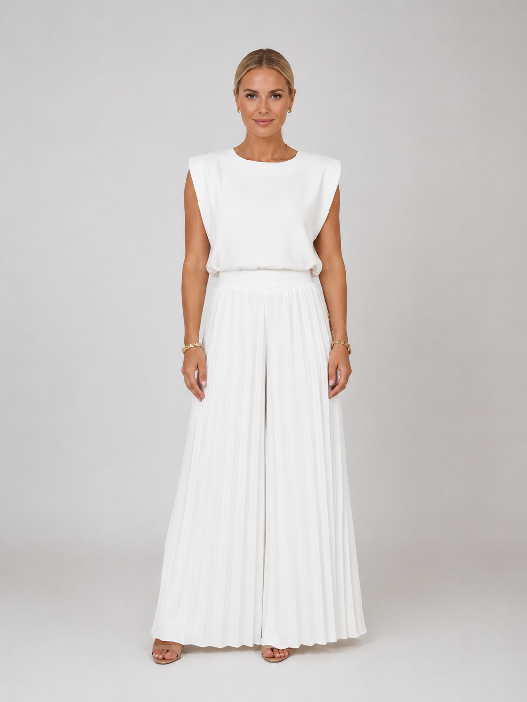 Sabella | Women's Pleated Wide Leg Trouser Set