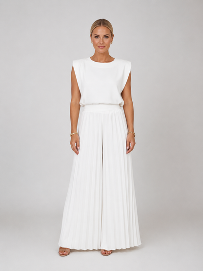 Sabella | Women's Pleated Wide Leg Trouser Set