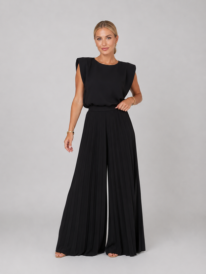 Sabella | Women's Pleated Wide Leg Trouser Set