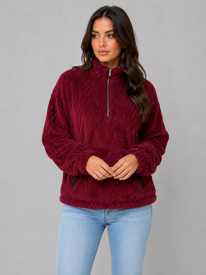 Sibella | Women's Half-Zip Relaxed Fit Fleece Pullover