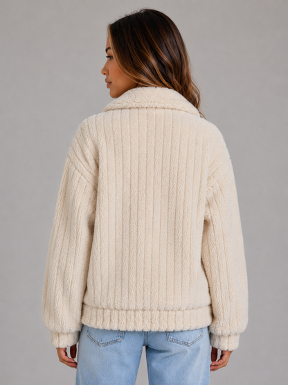 Anemone | Women's Plush Teddy Collared Coat