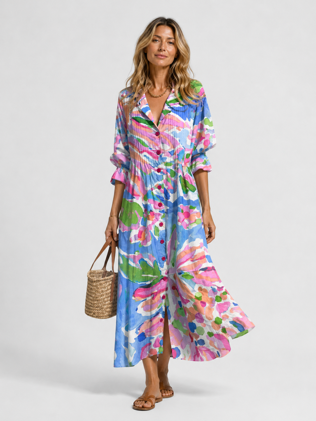 Susannah | Women's Printed Shirt Dress