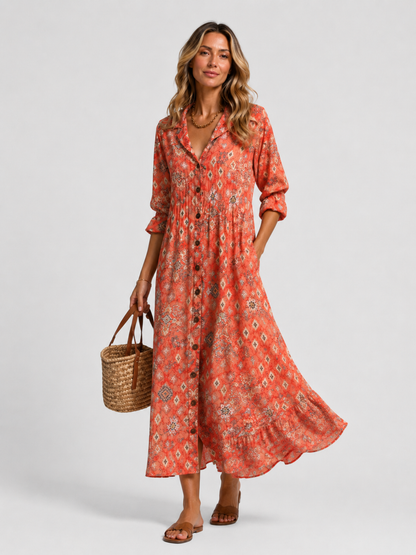 Susannah | Women's Printed Shirt Dress
