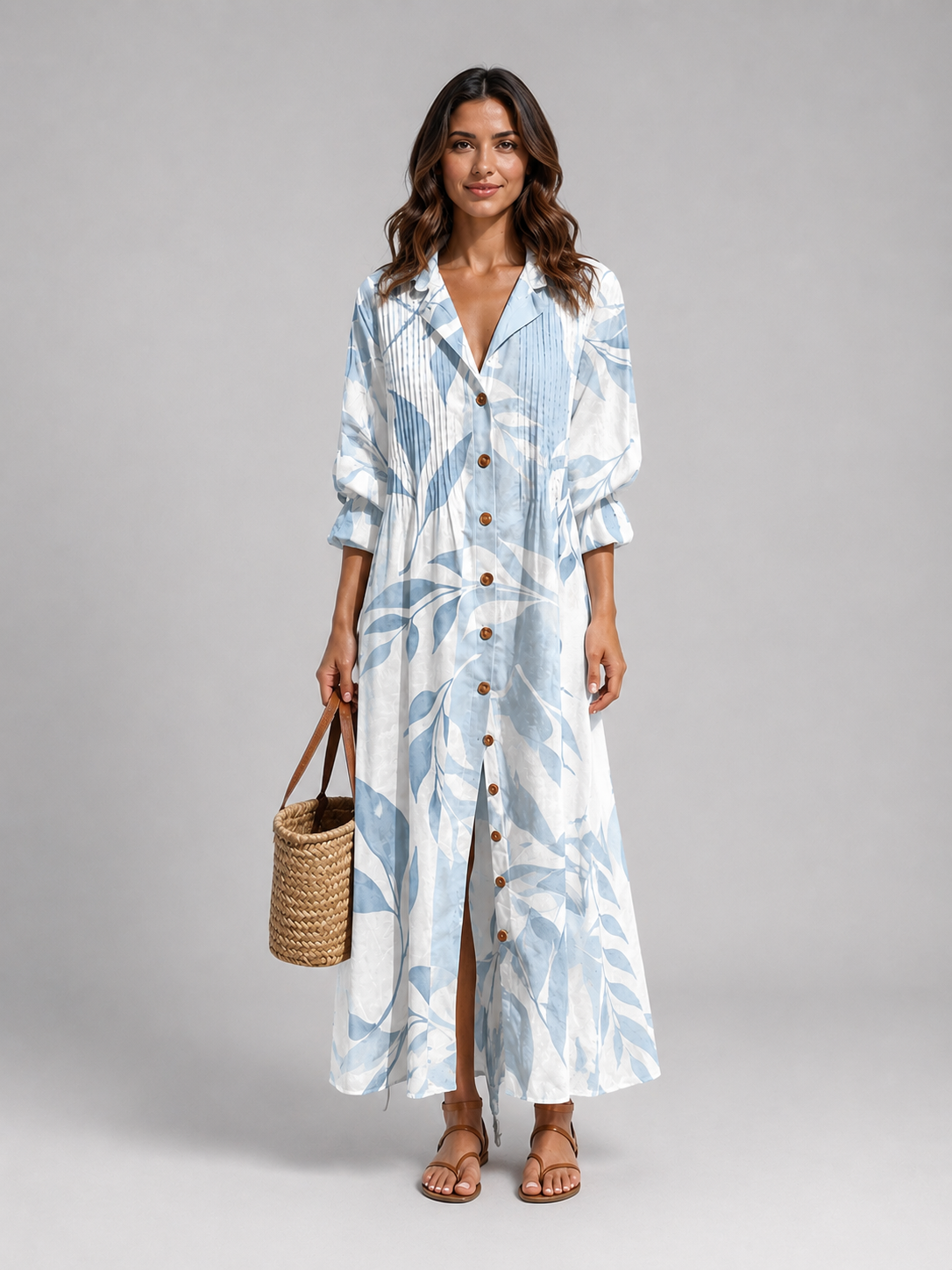 Bryony | Women's Printed Shirt Maxi Dress