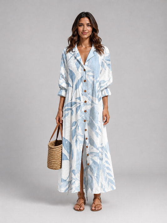 Bryony | Women's Printed Shirt Maxi Dress