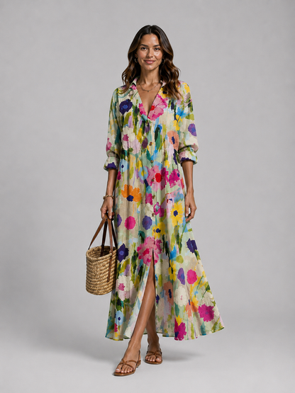Bryony | Women's Printed Shirt Maxi Dress