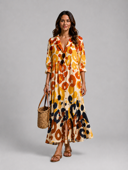Bryony | Women's Printed Shirt Maxi Dress