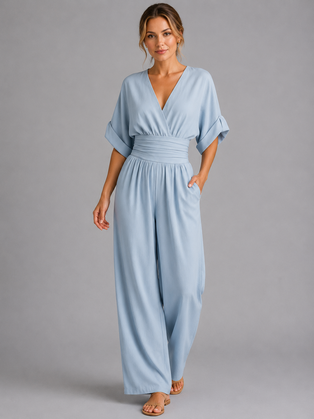 Marnie | Women's Wide-Leg Cinched Waist Jumpsuit