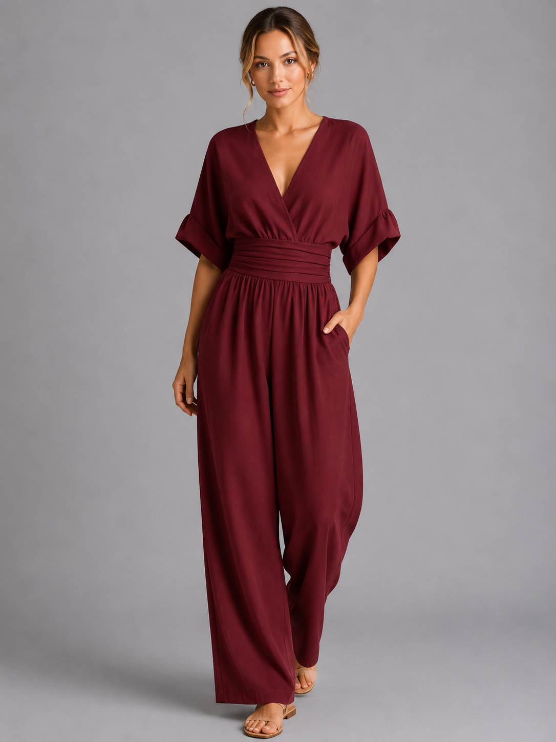 Marnie | Women's Wide-Leg Cinched Waist Jumpsuit