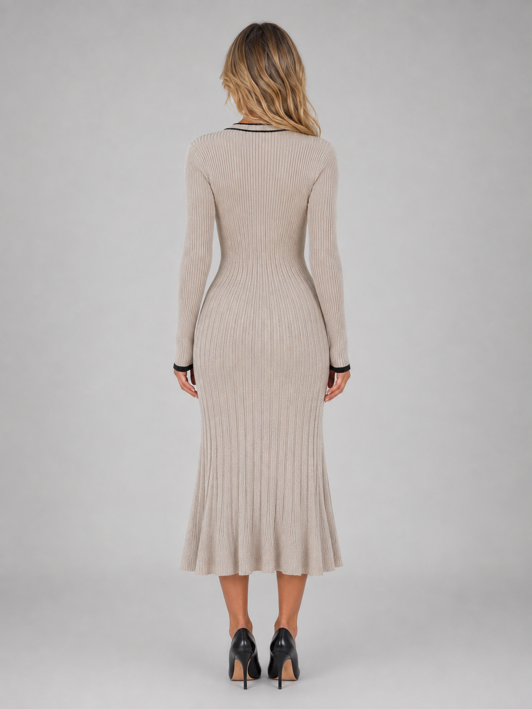 Temperance | Women's V-Neck Long Sleeve Midi Dress