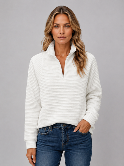 Isla | Women's Ribbed Half Zip Pullover
