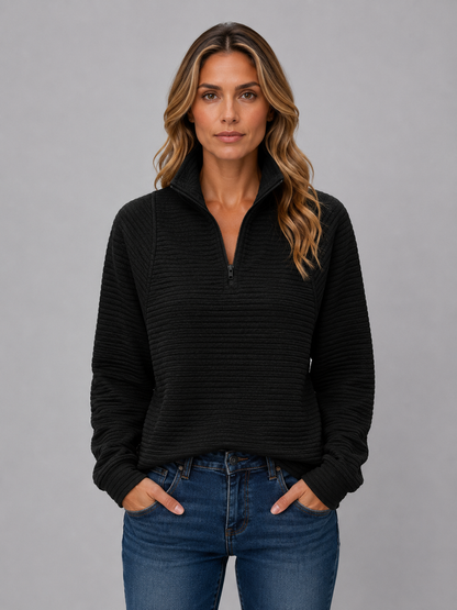 Isla | Women's Ribbed Half Zip Pullover