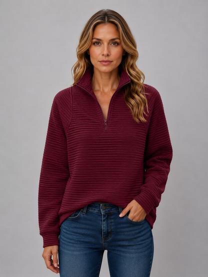Mercy | Women's Ribbed Half Zip Jumper