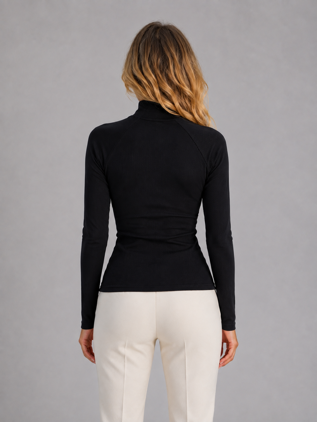 Diana | Women's Ribbed High-Neck Zip Top
