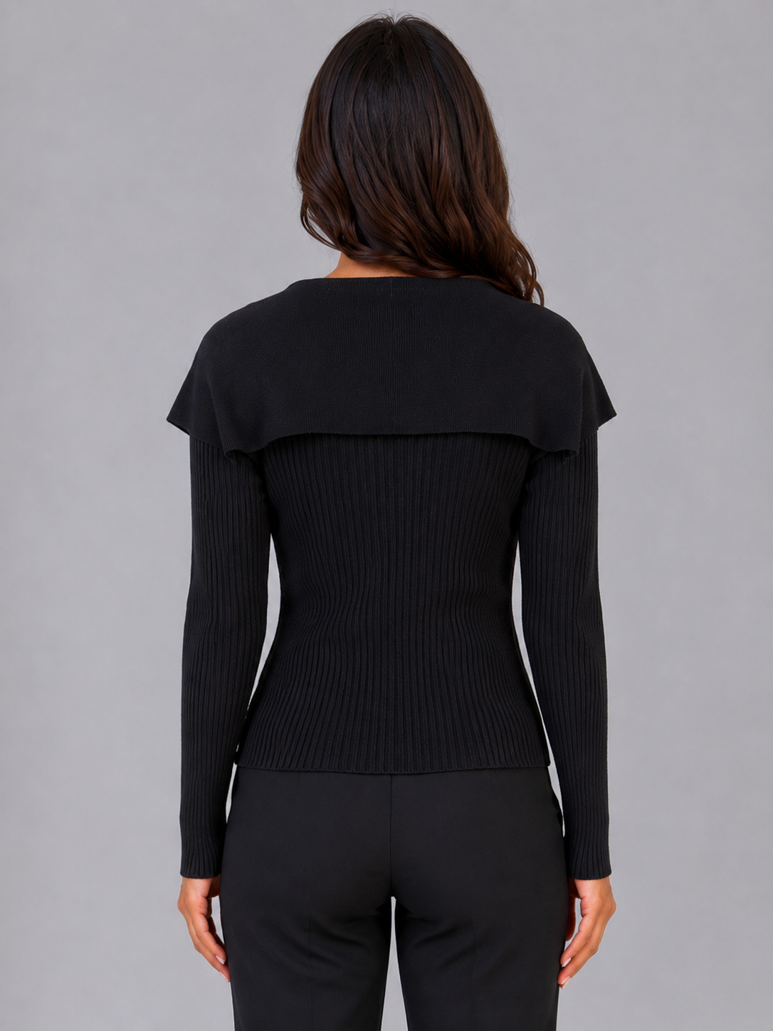 Selina | Women's Ribbed Knit Cape Collar Cardigan