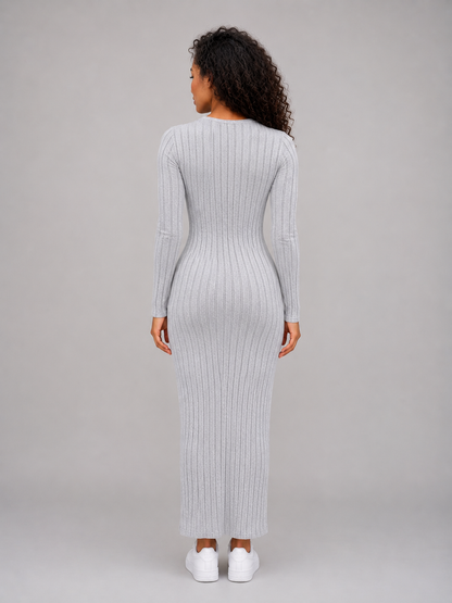 Theodosia | Women's Ribbed Knit Bodycon Maxi Dress
