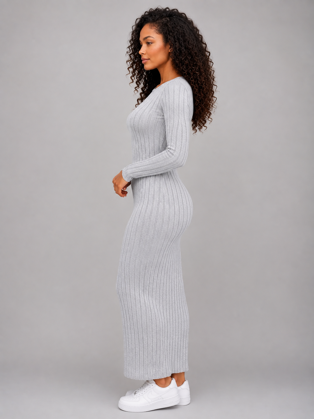 Theodosia | Women's Ribbed Knit Bodycon Maxi Dress