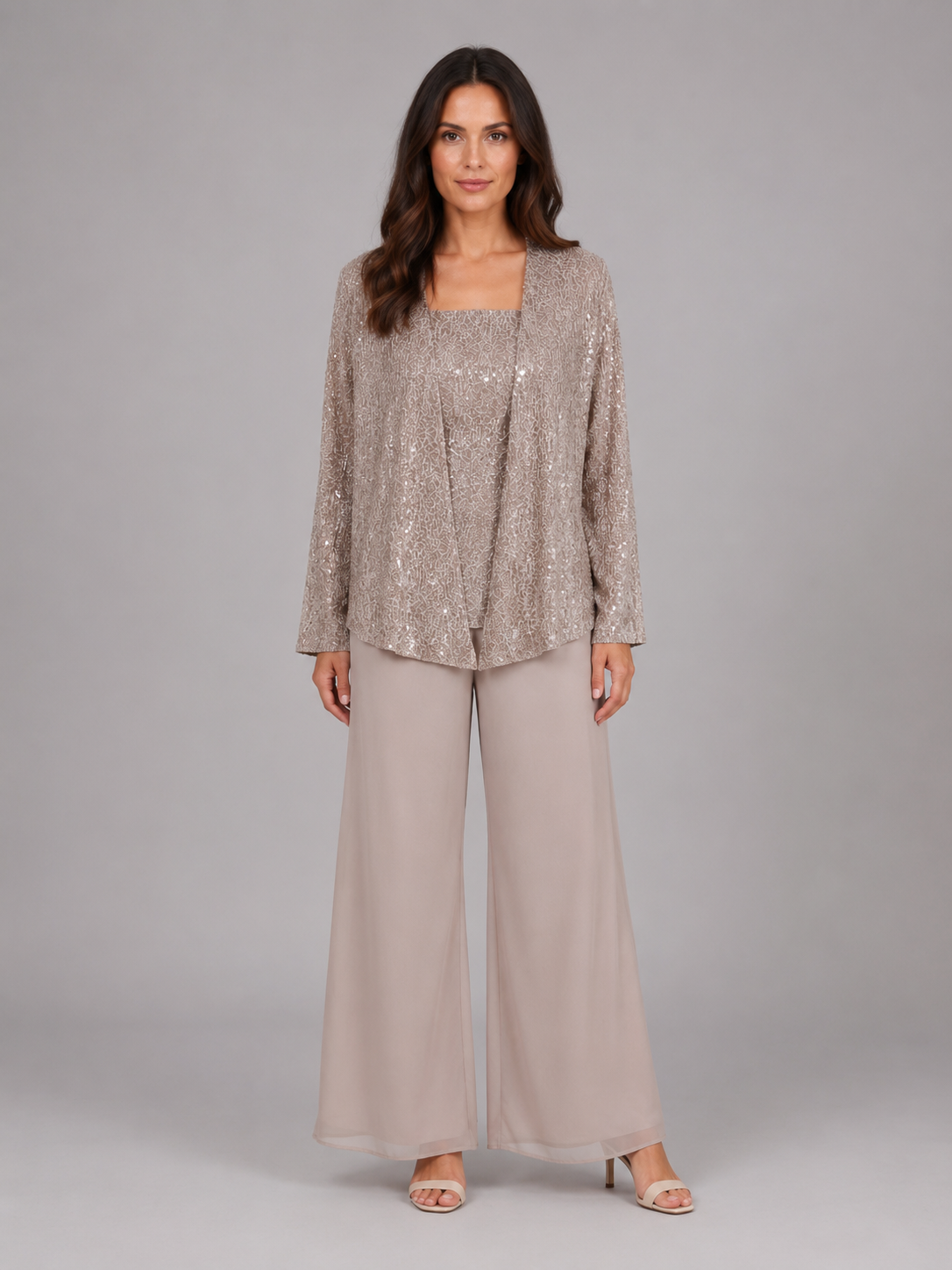 Ramona | Women's Sequin Three-Piece Trouser Set