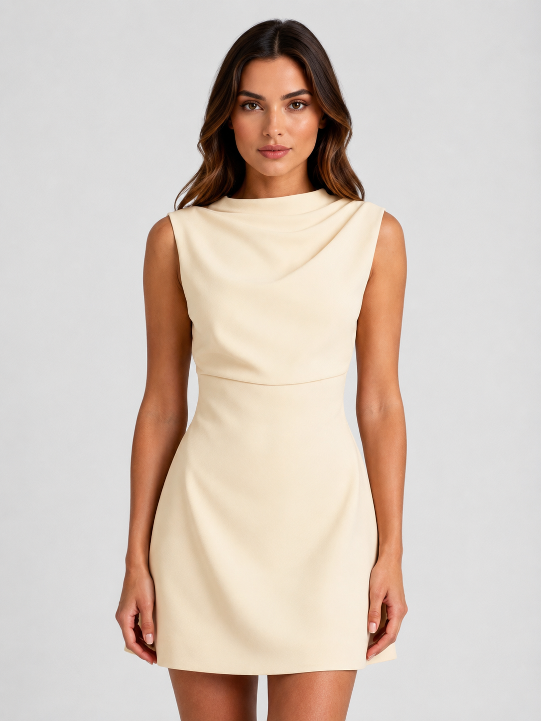 Sylvia | Women's Draped Neckline Mini Dress