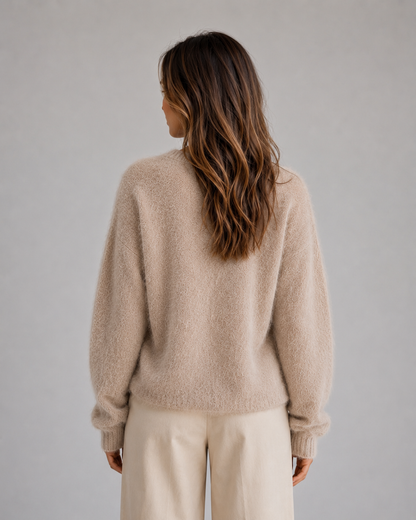 Ludmilla | Women's V-Neck Fluffy Knit Cardigan