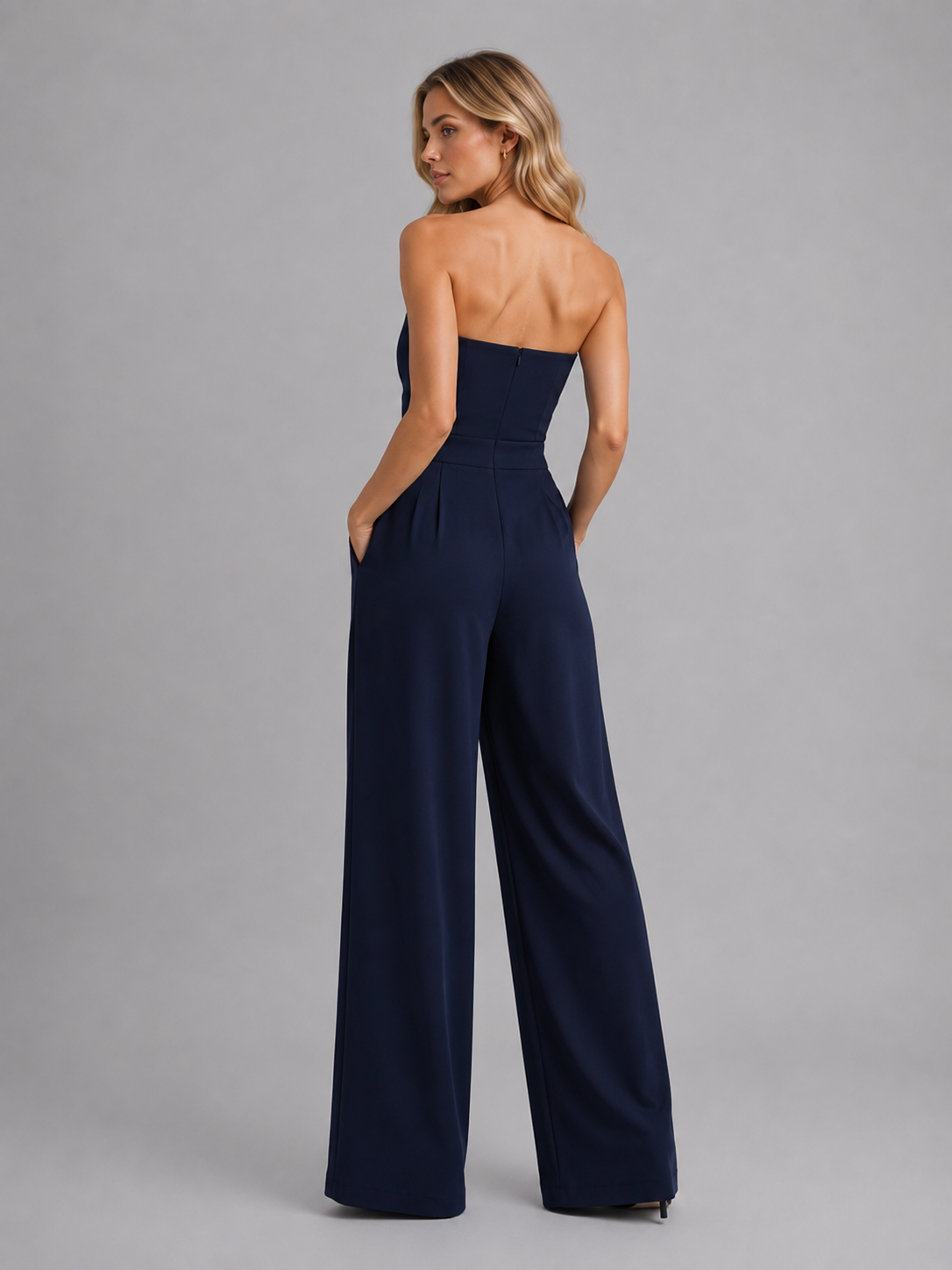 Lorna | Women's Strapless Wide Leg Jumpsuit