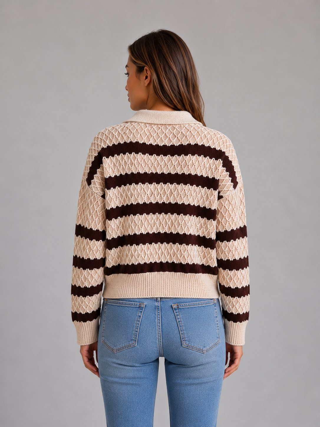 Evelina | Women's Striped Polo Jumper