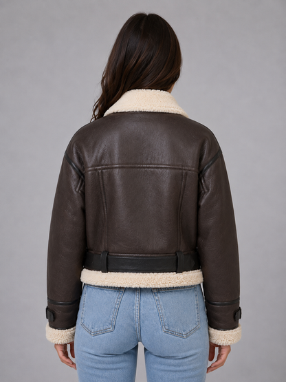 Seren | Women's Suede-Look Teddy Fleece Coat