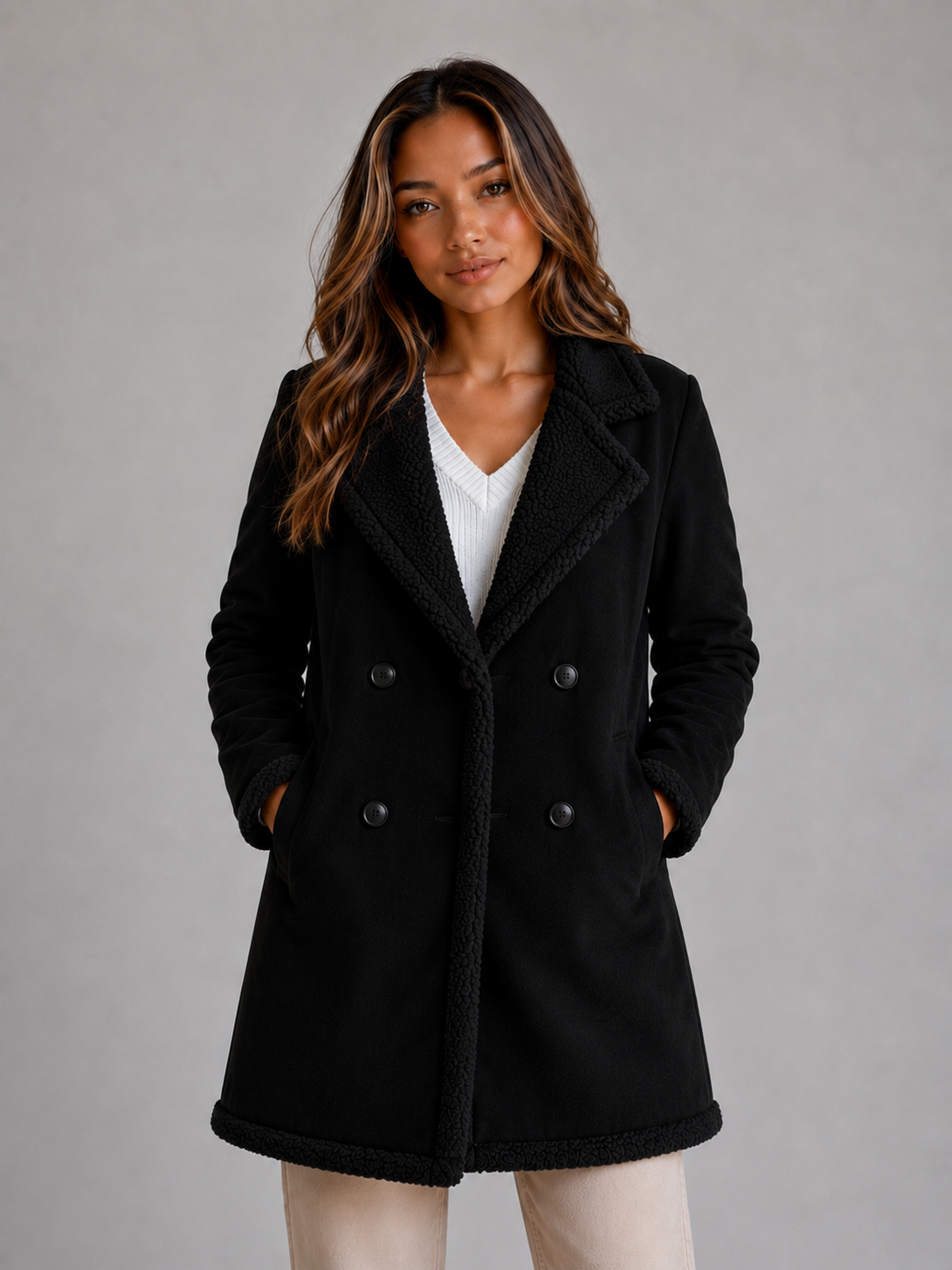 Persephone | Women's Suede-Look Teddy Fleece Coat