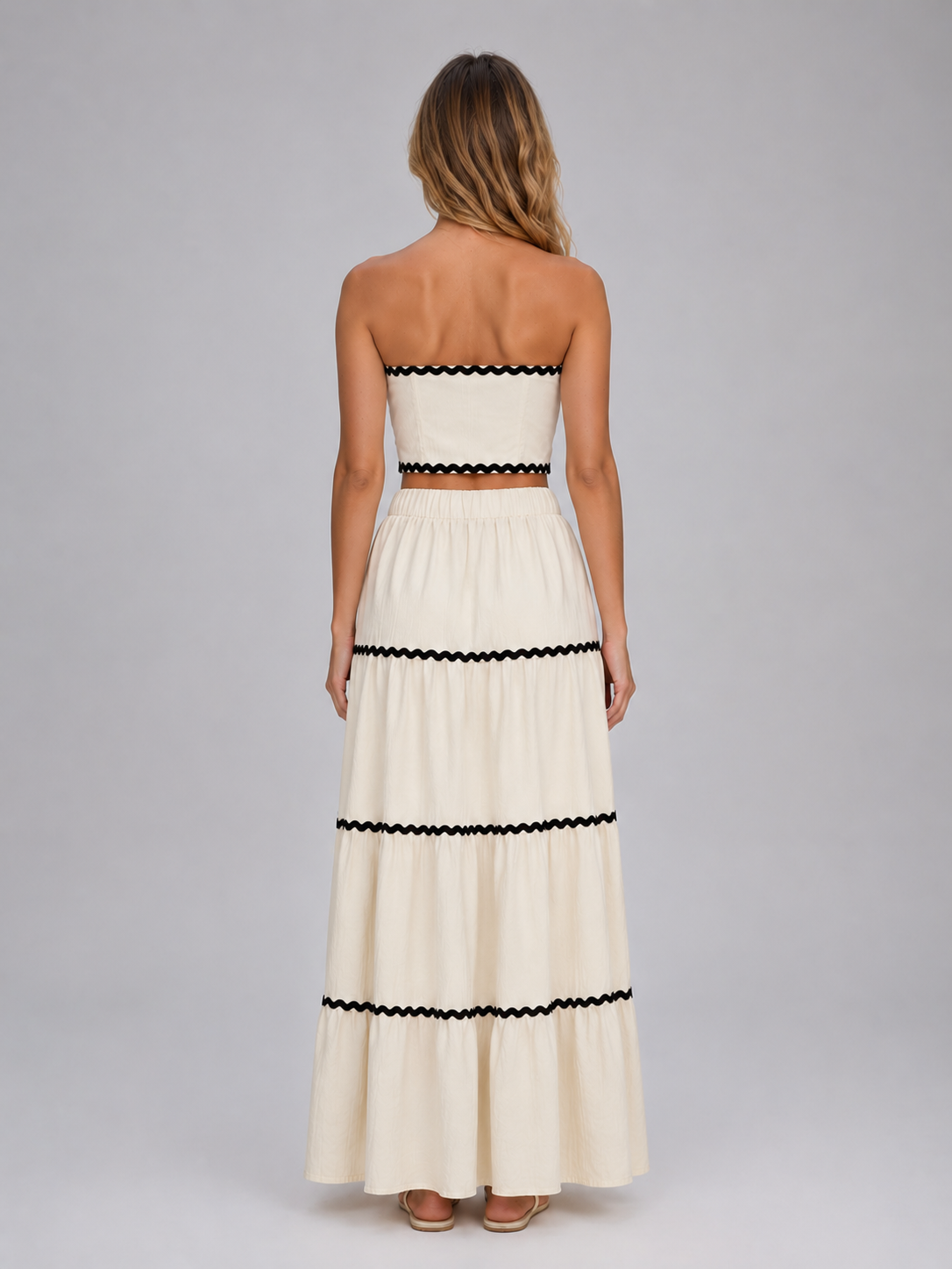 Cosima | Women's Crop Top and Tiered Maxi Skirt Co-Ord Set
