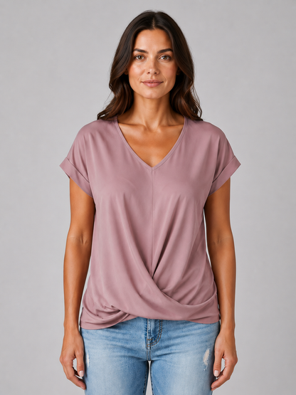 Augusta | Women's V-Neck Draped T-Shirt