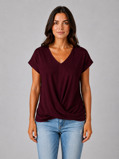 Augusta | Women's V-Neck Draped T-Shirt