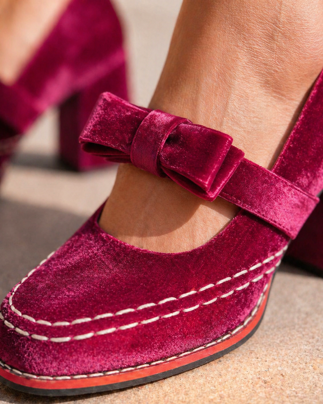 Beatrix | Women's Velvet Mary Jane Heels