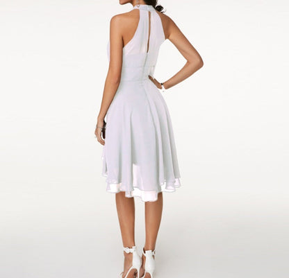 Isadora | Women's Halter Ruffle Midi Dress