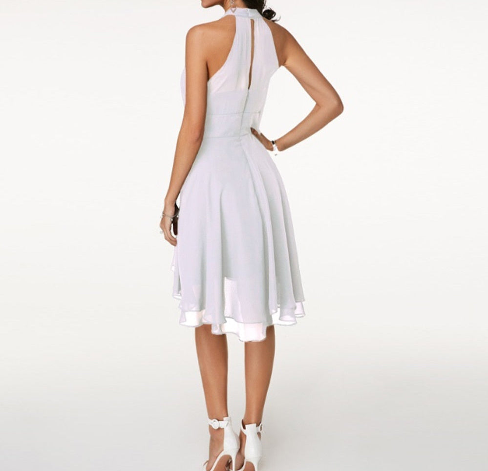Romilly | Women's Halter Ruffle Midi Dress