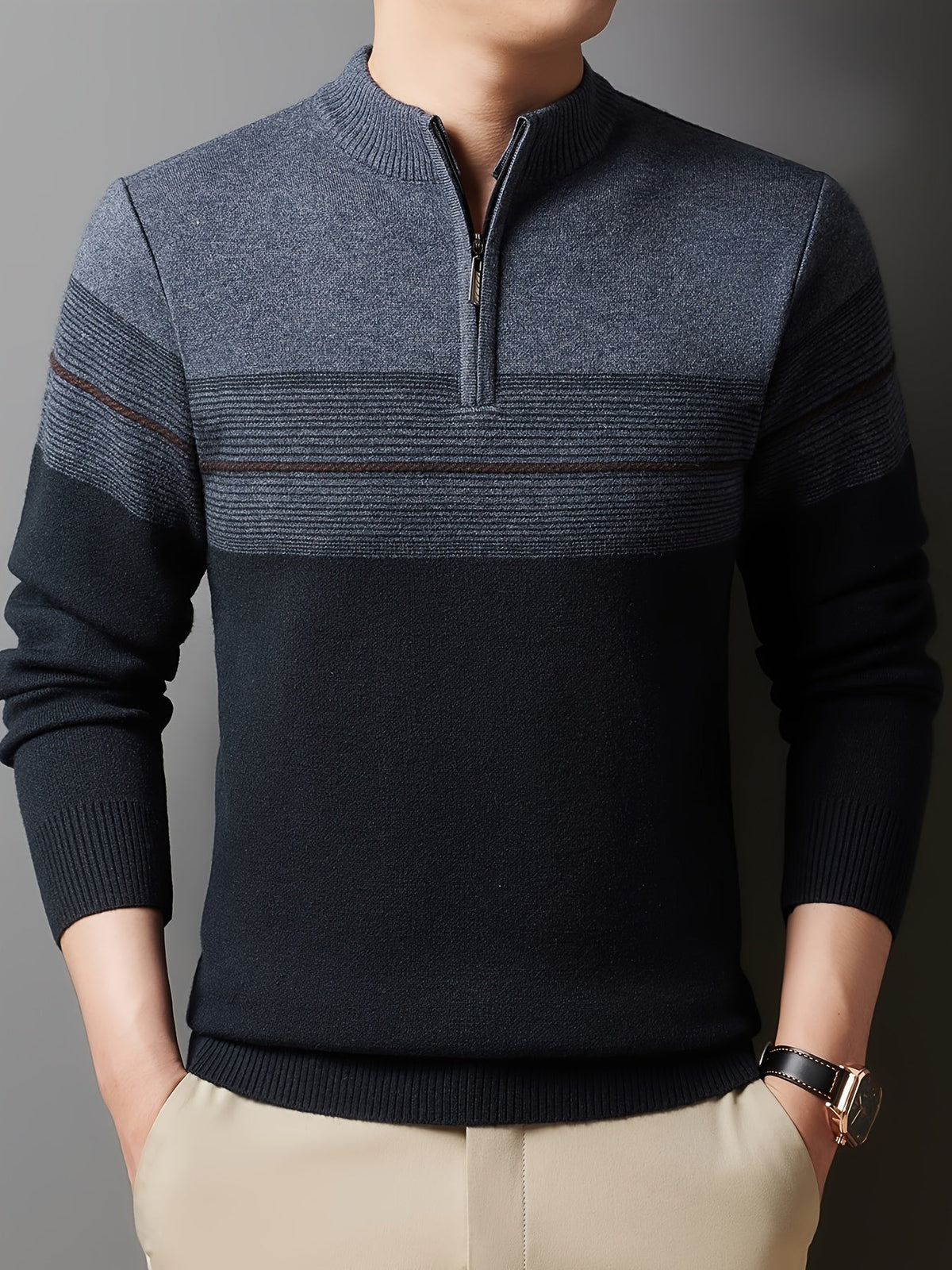 Lucas | Men's Quarter Zip Knit Jumper