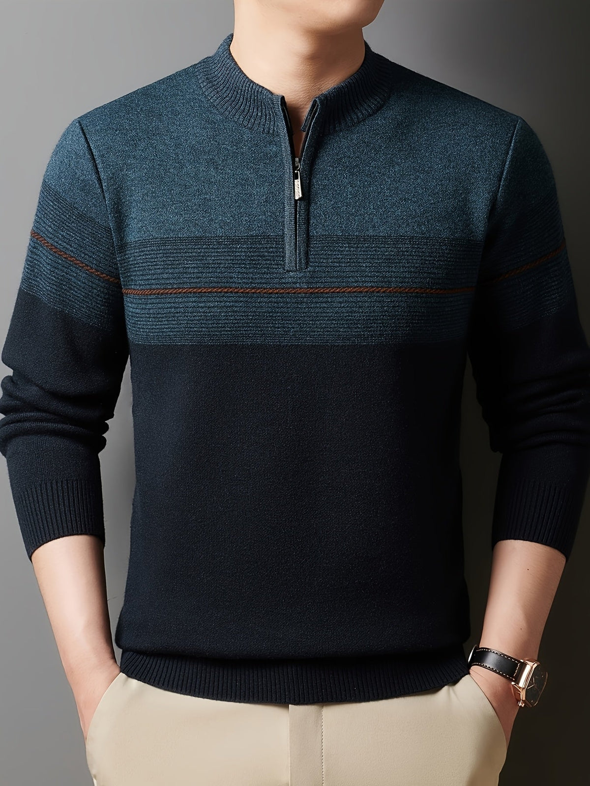 Lucas | Men's Quarter Zip Knit Jumper